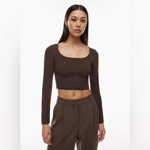 NWT Aritzia Babaton Sculpt Knit Prominence Long Sleeve - Picture 3 of 4